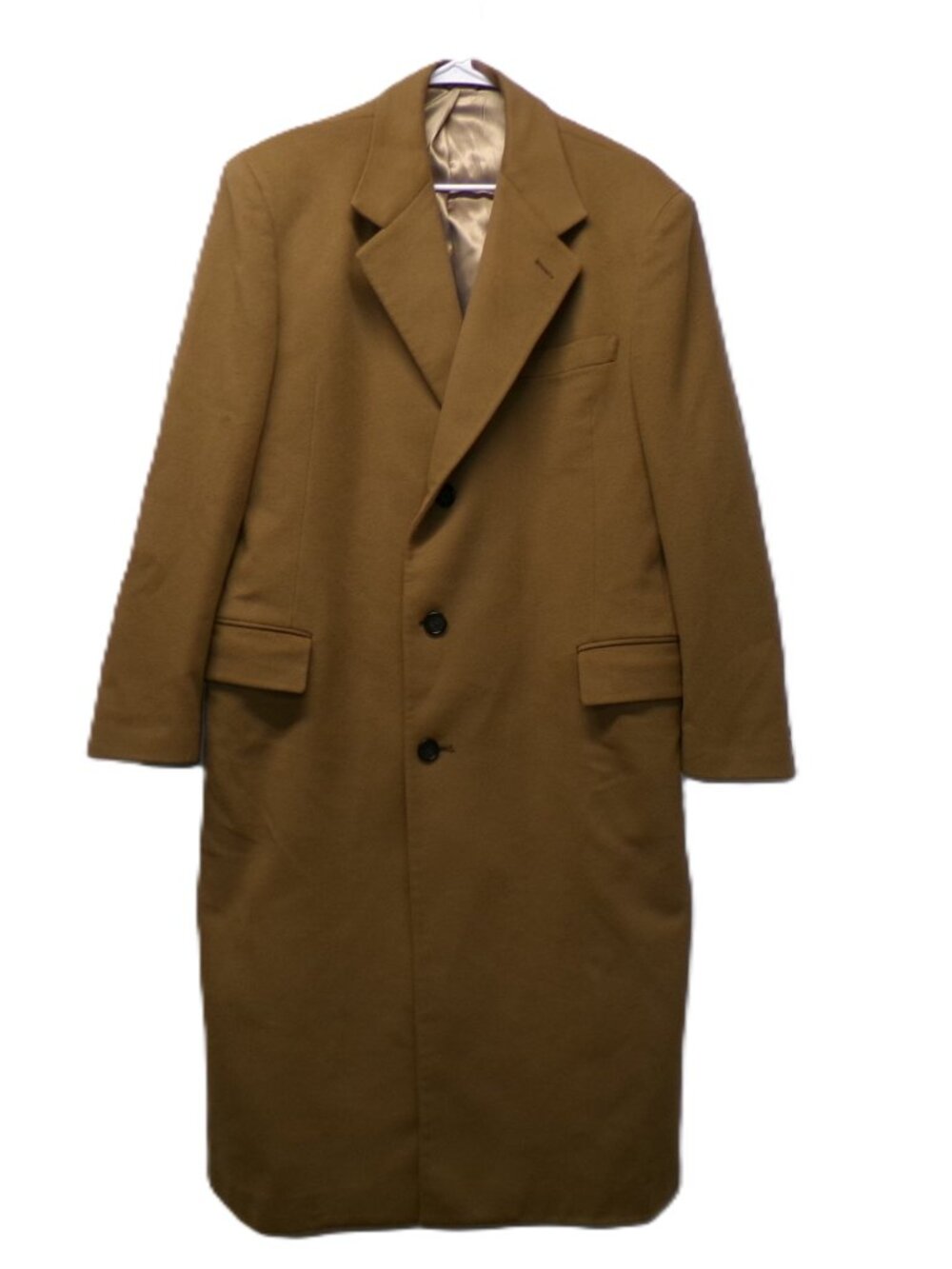 Hunt Club LORO PIANA 100% Cashmere Overcoat Trench Coat Camel Tan Mens 42R
